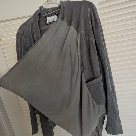 Anthropology Saturday Sunday Open Front Cardigan w/ Pockets Gray Green Sz Medium - Picture 4 of 8